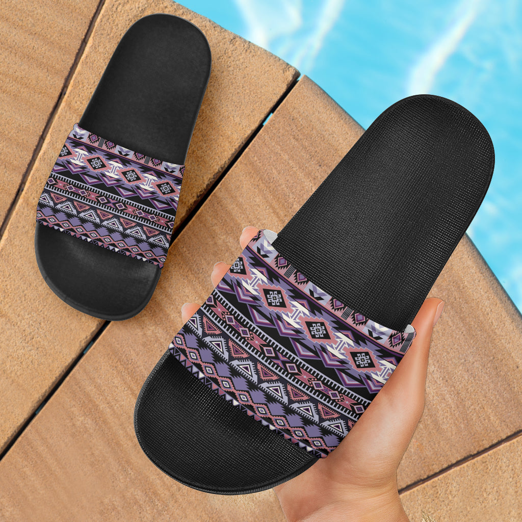 GB-NAT00593 Ethnic Pattern Slide Sandals