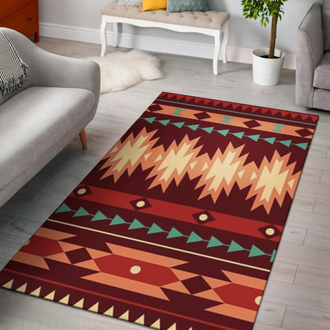 GB-NAT00510 Red Ethnic Pattern Area Rug