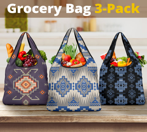 Pattern Grocery Bag 3-Pack SET 40