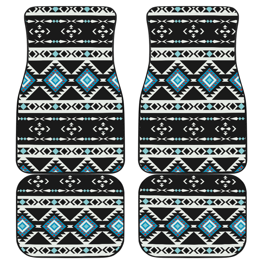 GB-NAT00607 Ethnic Seamless Pattern Front And Back Car Mats (Set Of 4)