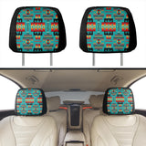 GB-NAT00046-01 Blue Native Tribes Pattern Native Headrests Cover