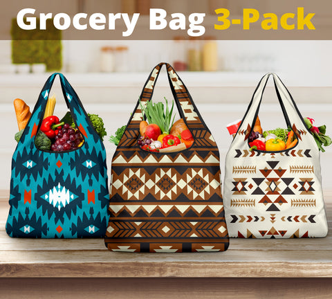 Pattern Grocery Bag 3-Pack SET 5