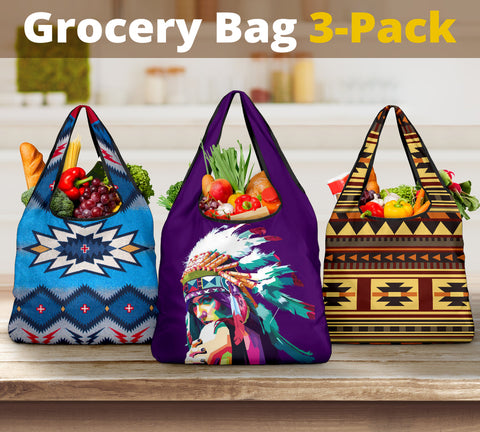 Pattern Grocery Bag 3-Pack SET 4