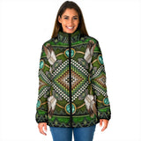 GB-NAT00023-01 Naumaddic Arts Green Women's Padded Jacket