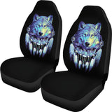 GB-NAT00117 Wolf & Feathers Dream Catcher  Car Seat Covers
