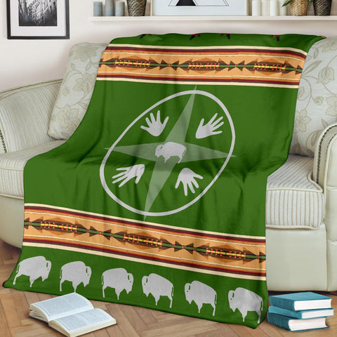 Bison Medicine Wheels Native American Pride Premium Blanket - ProudThunderbird