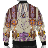 GB-NAT00069-03 Purple Pattern Breastplate Men's Bomber Jacket