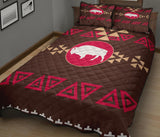 Brown Bison Native American Quilt Bed Set - ProudThunderbird