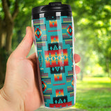 GB-NAT00046-01 Blue Native Tribes Pattern Reusable Coffee Cup