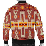 GB-NAT00062-11 Tan Tribe Design Native Men's Bomber Jacket