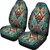 Tribe Blue Pattern Native American Car Seat Covers
