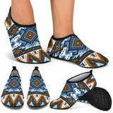 GB-NAT00613 Retro Colors Tribal Seamless Aqua Shoes