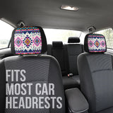 GB-NAT00316 Pink Pattern Native Headrests Cover