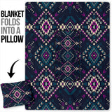 GB-NAT00565 Dark Color Pattern Pillow Blanket