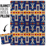 GB-NAT00062-04 Navy Tribe Design Native Pillow Blanket