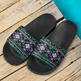 GB-NAT00578 Neon Color Tribal Slide Sandals
