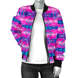 GB-NAT00630 Pink Pattern Native  Women's Bomber Jacket