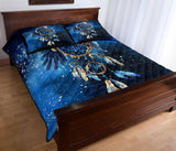 Blue Galaxy Dreamcatcher Native American Quilt Bed Set - ProudThunderbird