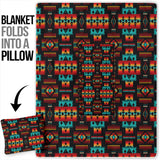 GB-NAT00046-02 Black Native Tribes Pattern Pillow Blanket