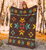 Brown Ethnic Seamless Pattern Blanket