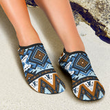 GB-NAT00613 Retro Colors Tribal Seamless Aqua Shoes