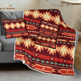 GB-NAT00510 Red Ethnic Pattern Pillow Blanket