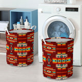 GB-NAT00402-02 Red Pattern Native Laundry Basket
