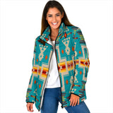 GB-NAT00062-05 Turquoise Tribe Women's Padded Jacket