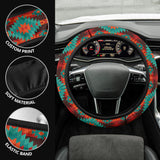 GB-NAT00611 Red Geometric Pattern  Steering Wheel Cover