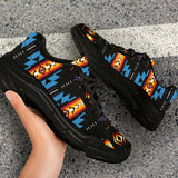 GB-NAT00363 Blue Pattern  Chunky Sneakers