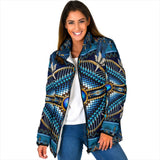 GB-NAT00083  Naumaddic Arts Blue Women's Padded Jacket