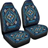 GB-NAT00083 Mandala Blue Native American Design Car Seat Covers