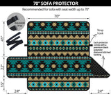 GB-NAT00509 Green Ethnic Aztec Pattern 70" Sofa Protector