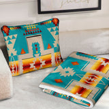 GB-NAT00062-05 Turquoise Tribe Design  Pillow Blanket
