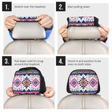 GB-NAT00316 Pink Pattern Native Headrests Cover