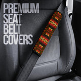 GB-NAT00046-08 Brown Native Tribes Pattern Seat Belt Cover