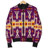GB-NAT00062-09 Purple Tribe Design Native American Men's Bomber Jacket