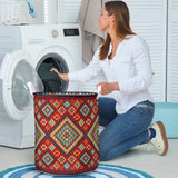 GB-NAT00371 Geometric Red & Green Pattern Laundry Basket