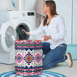 GB-NAT00316 Pink Pattern Native American Laundry Basket