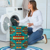 GB-NAT00402-04 Blue Pattern Native Laundry Basket