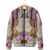 GB-NAT00069-03 Purple Pattern Breastplate Men's Padded Hooded Jacket