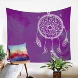 Purple White Dreamcatcher Native American Tapestry