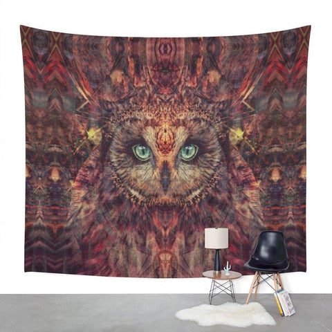Mystic Owl Wall Hanging Tapestry Native American Design