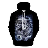 Native American 3D Hoodies Chief Wolves
