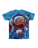 3D Blue American Dreamcatcher Eagle All-Over T-Shirt - ProudThunderbird
