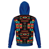 Blue Native Tribes Pattern Native American All Over  Hoodie - Powwow Store